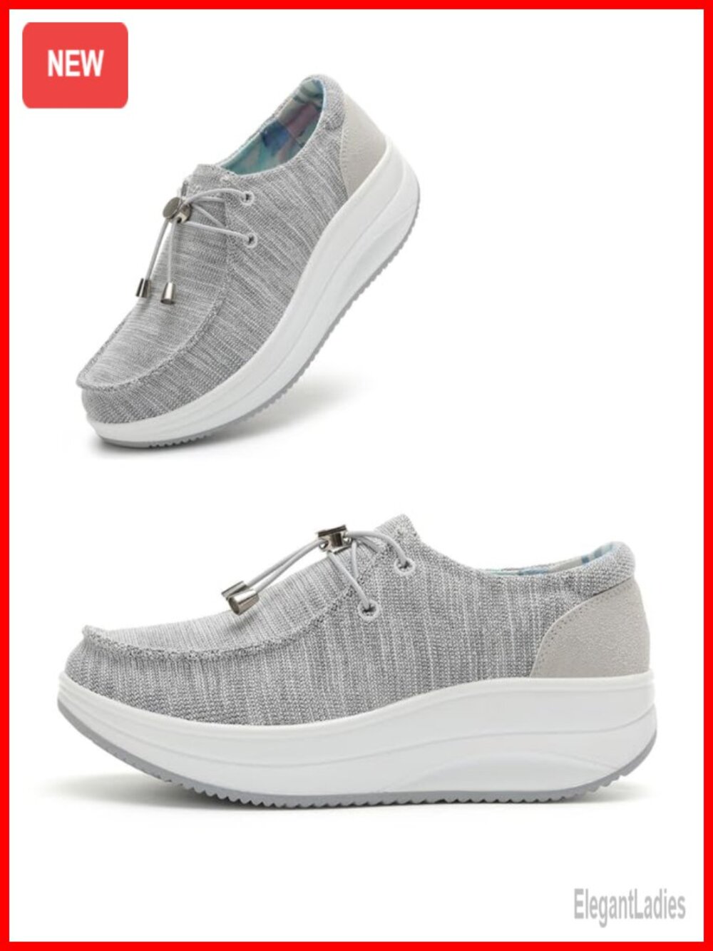 Women's Orthopedic Platform Loafers Rocker Sole Arch Support Slip-On Walking